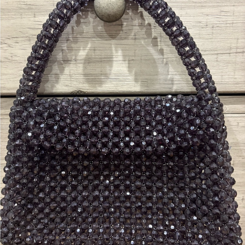 Elegant Black Beaded Handbag